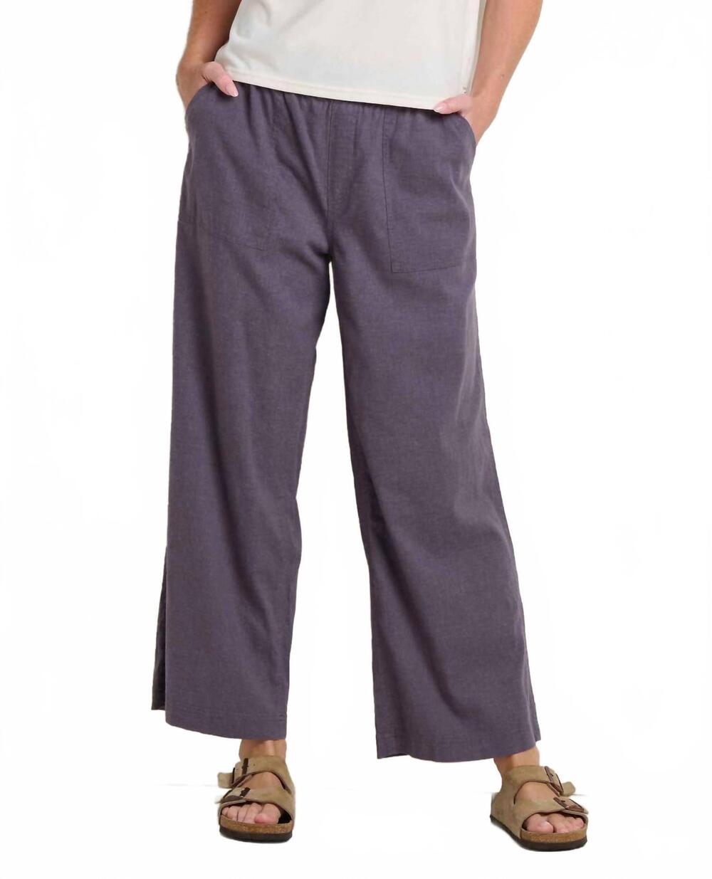 NEW TOAD&CO taj hemp wide leg pants in ash